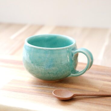 艶やかターキッシュブルー トルコ青釉のマグカップ