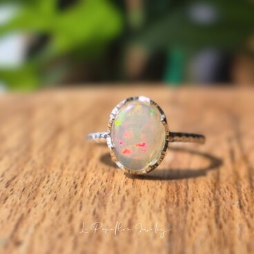 14号 艶やかオパール  シルバーリング