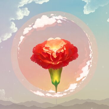 色あせないカーネーション｜すぐに飾れる額装アート「ずっと」