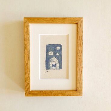 「家に帰る」原画 イラスト ※木製額縁入り（2Lサイズ）水彩 ドローイング　インテリアアート