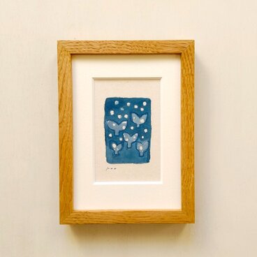 「芽吹き2」原画 イラスト ※木製額縁入り（2Lサイズ）水彩 ドローイング インテリアアート