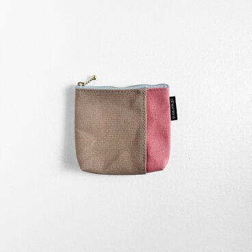 お財布にもなるミニポーチ マッシュルーム×コーラル