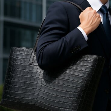 クロコダイル トートバッグ 高級 大容量 A4収納可 バッグ 本革 一点物 限定 職人手作り