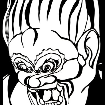 切り絵「雷神像」