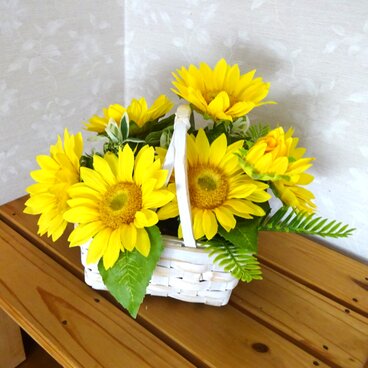 ひまわりかごアレンジ