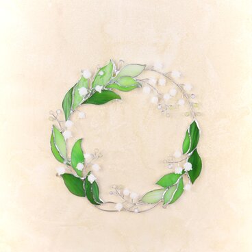 ５月・スズラン ＜12ヶ月のリース＞ ✣《 ステンドグラス 》