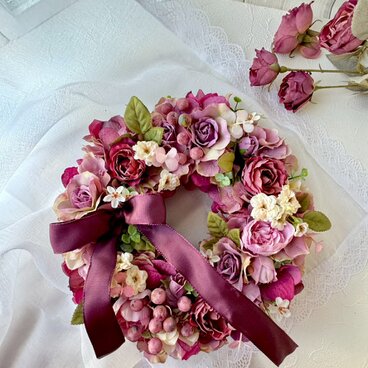 アンティークカラーのローズリース