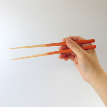 【受注製作】ヒノキの草木染め箸　miroku　茜【みろく箸】