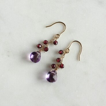 No. 778 アメジストとガーネットのピアス