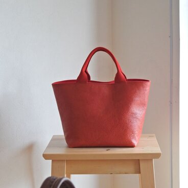 レザーミニトート　レッド