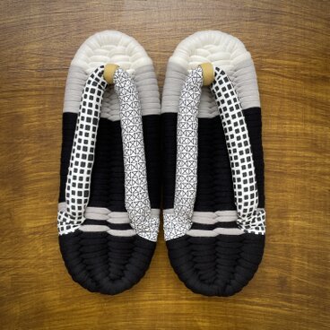 【L】ぽってり鼻緒の布ぞうり　L012