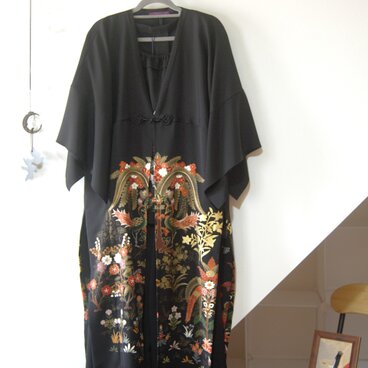 展示品　向かい鳥の留袖ドレス＊三点セット　着物リメイク