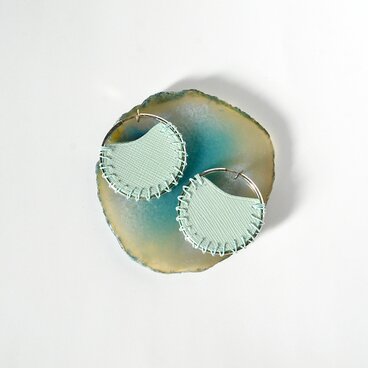 Pastel Flat【レザーピアス/イヤリング】"mint"