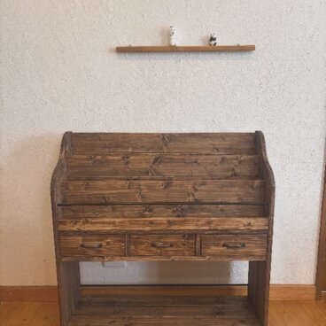 ドロワー付絵本棚　マガジンラック　◽︎アイアン仕様　*エボニー W850