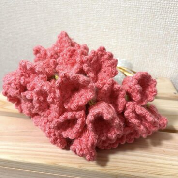 【受注製作】花束マルチカバー チューリップ ランチョンマット かぎ編み ギフト