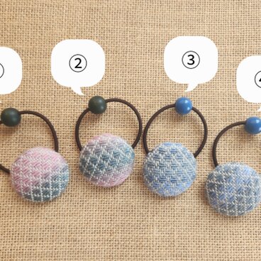 髪ゴム 金ラメ✨　ピンク ブルー