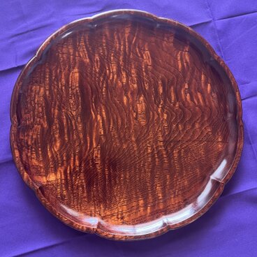 ケンポナシ拭漆輪花盆(ふきうるしりんかぼん)　　№8797