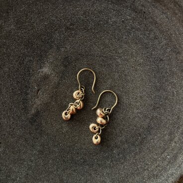 メタリックビーズピアス no.075