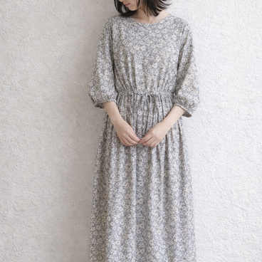 10%off☆永遠のリバティ♡パフスリーブワンピース・憧れのメイモリス・たっぷりギャザー＆ふんわり袖・肌触り最高！上質コットン