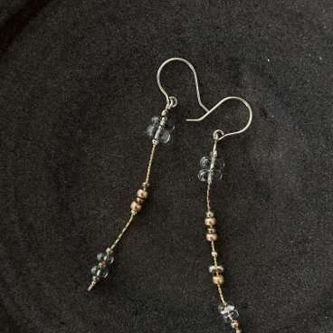 メタリックビーズピアス no.092