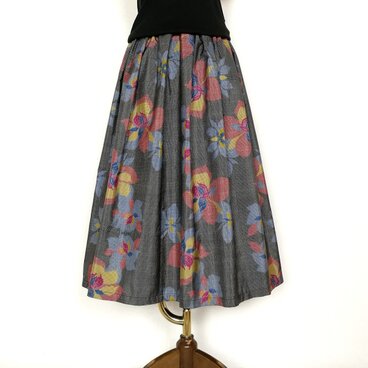 大島紬リメイク＊タックスカート