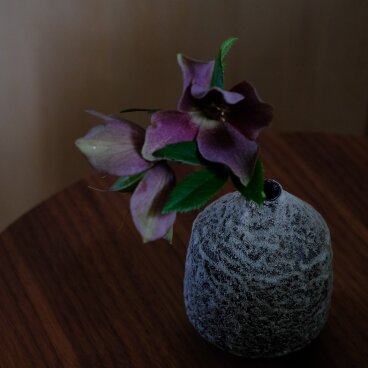 灰砂釉　一輪挿し　t-52