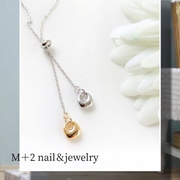 送料無料◆ コンビカラー〈真鍮〉ロングネックレス 　ラリエット　ネックレス　ニッケルフリー