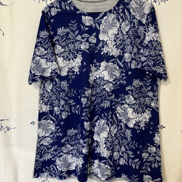 前後異素材の半袖チュニック