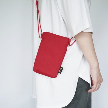 【撥水】CORDURA® 丸型 CORDURAナイロンの 軽量スマホショルダー/ポーチ《全4色／選べるコード》