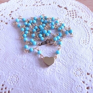 【T.N.様オーダー】ターコイズのハートのネックレス