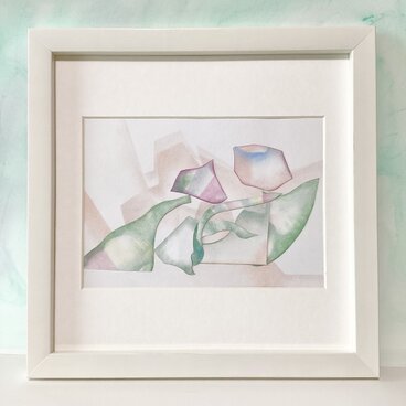 パステル画コラージュ　チューリップ咲いた