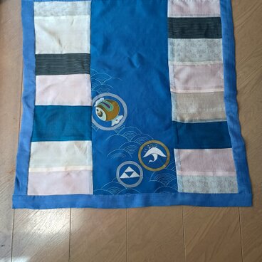 ヴィンテージ薄衣からタペストリー　初夏の波