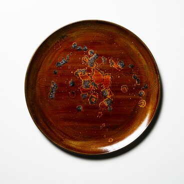 銀蒔き平皿(24cm)　しゃぼん玉