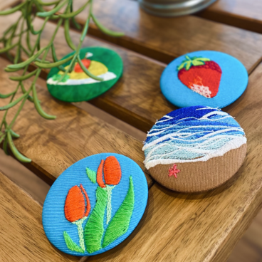 刺繍缶バッチ　フルオーダー