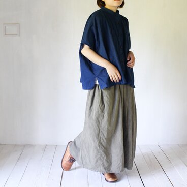 square pocket shirt / 群青色 / 藍染め