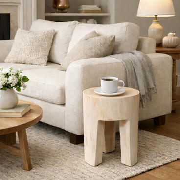 【ヒノキ香る】玄関でほっとする 丸太スツール｜天然無垢・一点もの