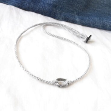 Pewter Ring Short Necklace -silver gray-