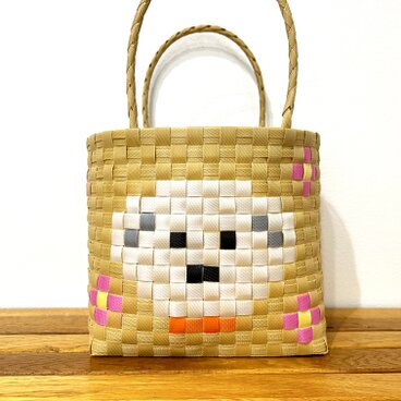 マルチーズ　ビションフリーゼ　マルプー★プラカゴ★お散歩バッグ　温泉バッグ　エコバッグ　PPバンド　カゴバッグ