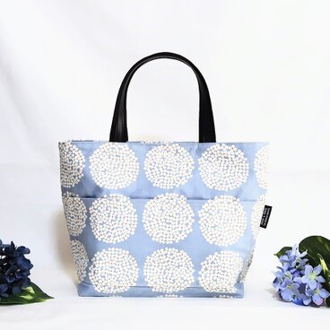 サークルフラワーのお出掛けバック(ブルー)