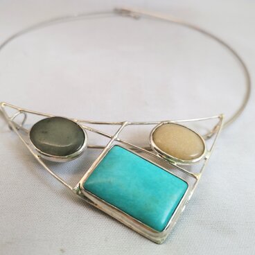 トルコ石翡翠チョーカー