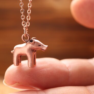 歴史好き必見！ぽってり猪形埴輪ネックレス　(700-066)