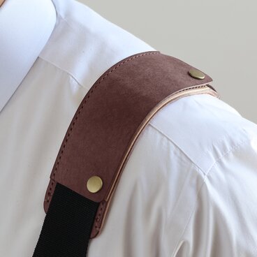 肩パット LF-084 マルゴー×ヌメ革ツートン ショルダーベルトパッド 肩当て パッド ショルダー用パッド レザー