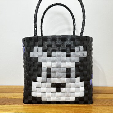 シュナウザー★プラカゴ★温泉・プール・海・お砂場　温泉バッグ　エコバッグ　PPバンド　カゴバッグ　お散歩バッグ