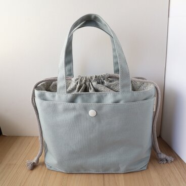 3/31までセール✨帆布の巾着トートバッグ　一点限定　帆布トート　帆布バッグ　ランチトート　ミニトート　ギフト　No.274