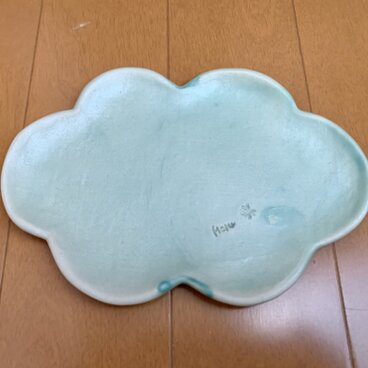 雲の皿　ブルーグリーン