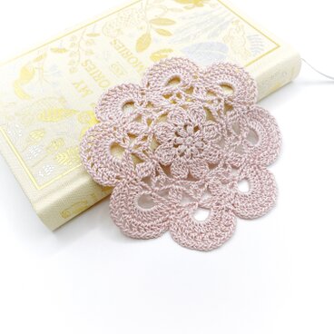 お花のレースドイリー/075/パープル