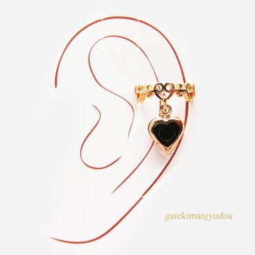 ハートイヤーカフ/ブラック