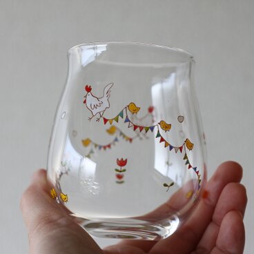 にわとりひよこたまごグラス