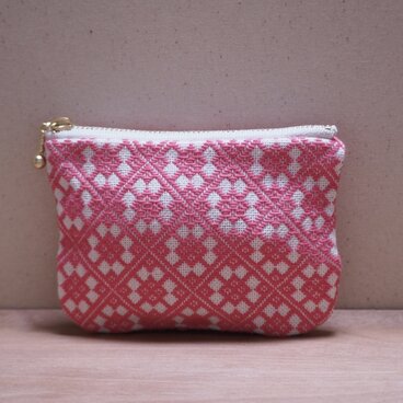 こぎん刺し　ポーチ　刺繍　kogin 総刺し