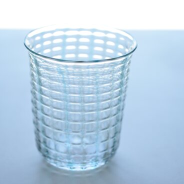 チェックグラス(瀬戸内ブルーと若葉色)